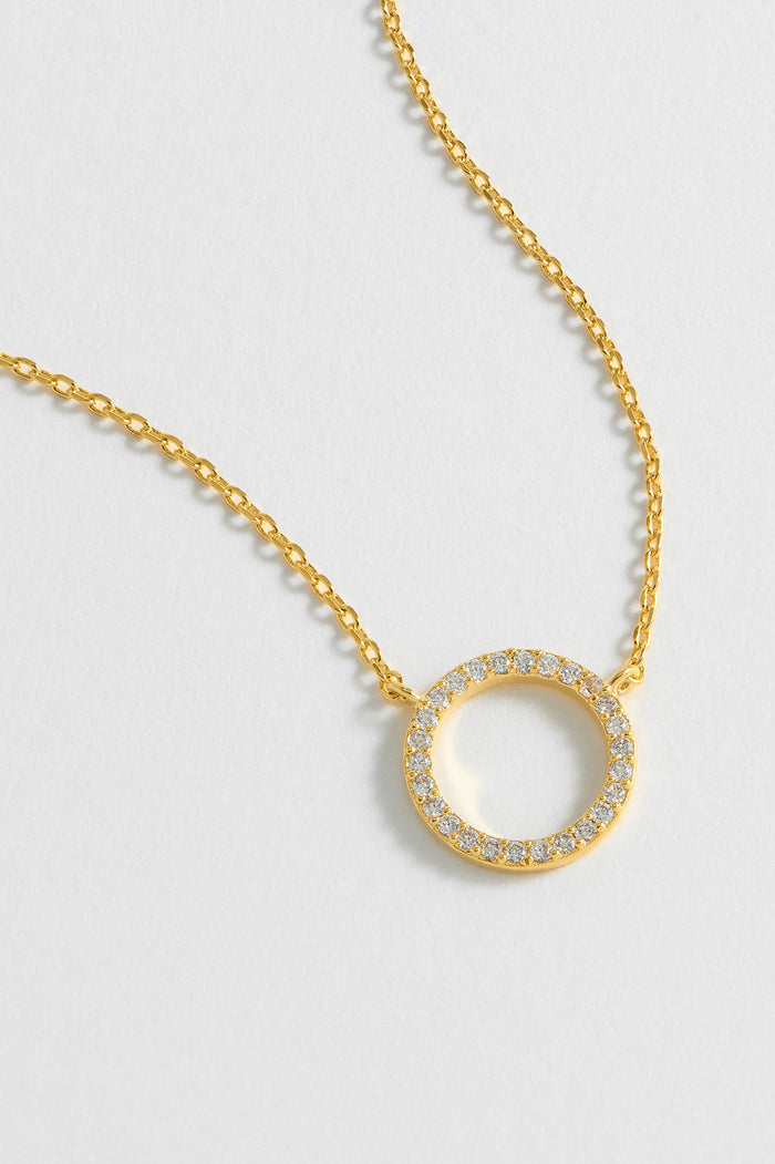 Estella Bartlett Circle CZ Necklace Gold Plated
