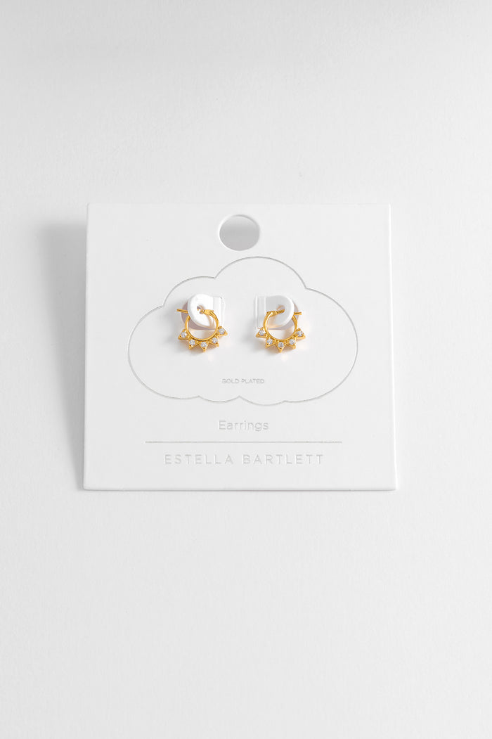 Estella Bartlett CZ Bunting Hoops Gold Plated