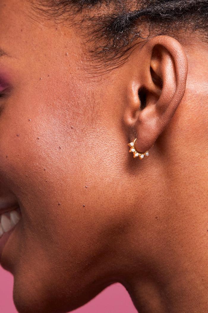 Estella Bartlett CZ Bunting Hoops Gold Plated