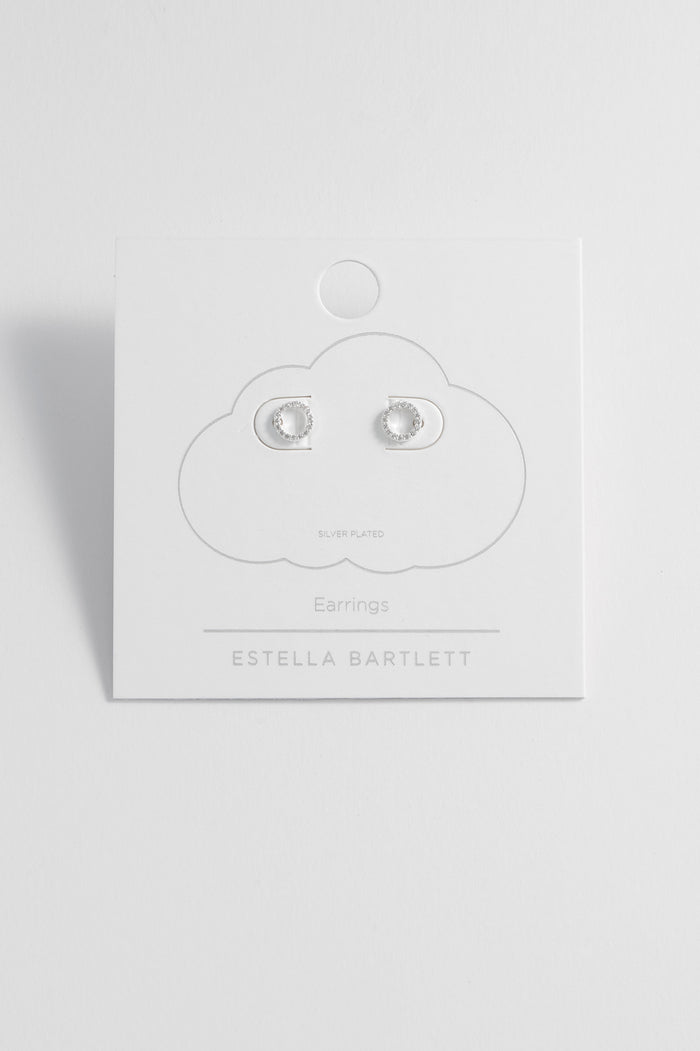Estella Bartlett CZ Circle Earrings Silver Plated