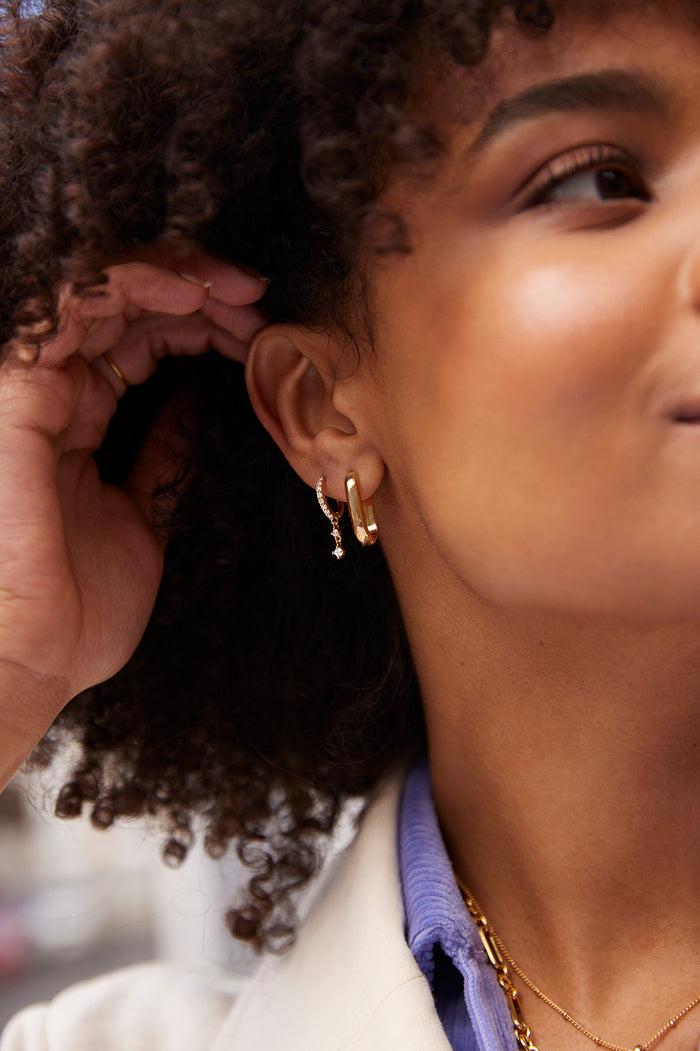 Estella Bartlett CZ Drop Huggies Gold Plated