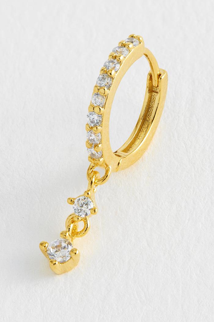 Estella Bartlett CZ Drop Huggies Gold Plated