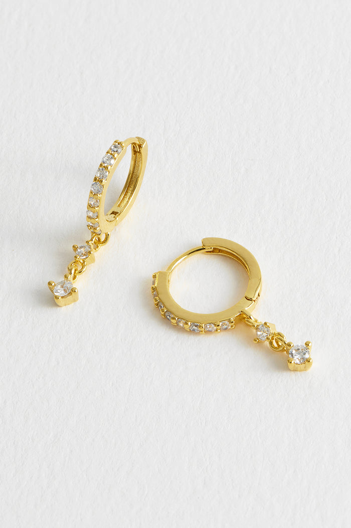 estella bartlett CZ Drop Huggies Gold Plated