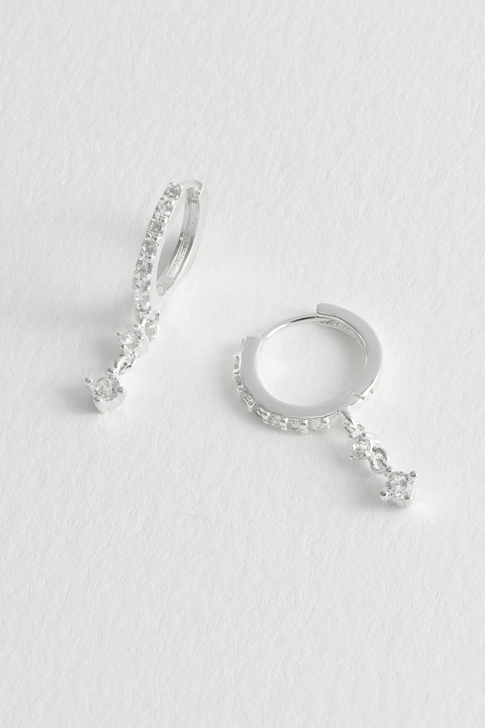 estella bartlett CZ Drop Huggies Silver Plated