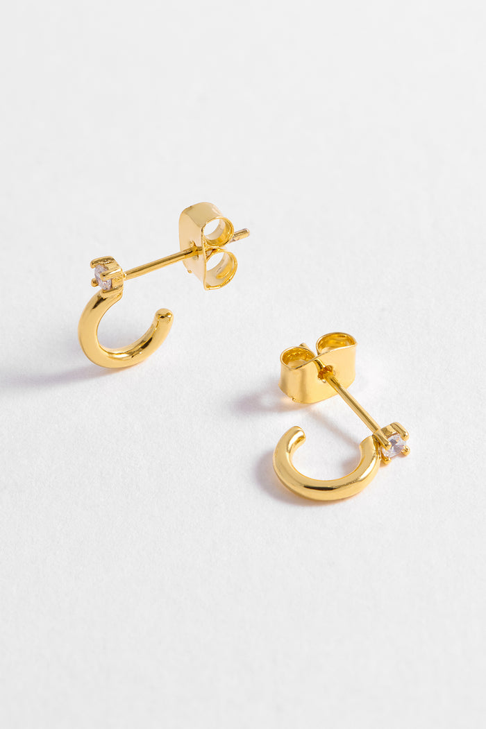 Estella Bartlett CZ Huggie Hoops Gold Plated
