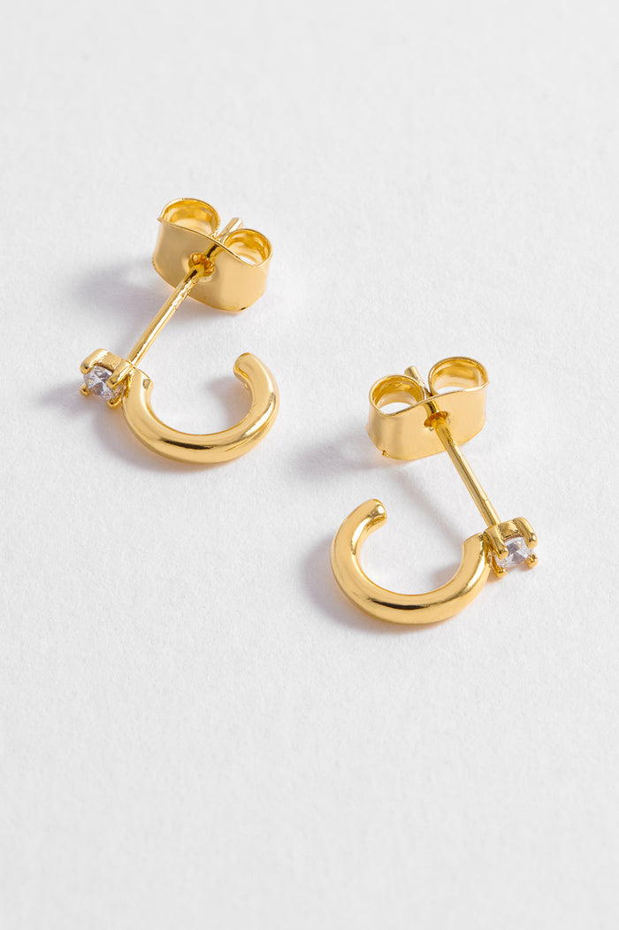 estella bartlett CZ Huggie Hoops Gold Plated