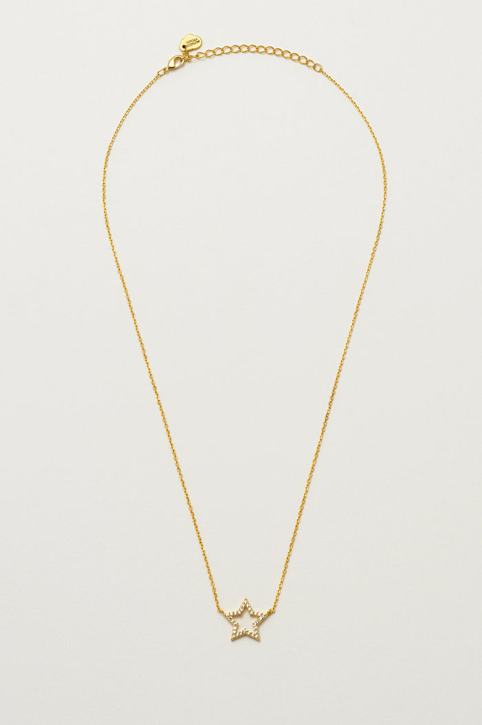 Estella Bartlett CZ Open Star Necklace Gold Plated