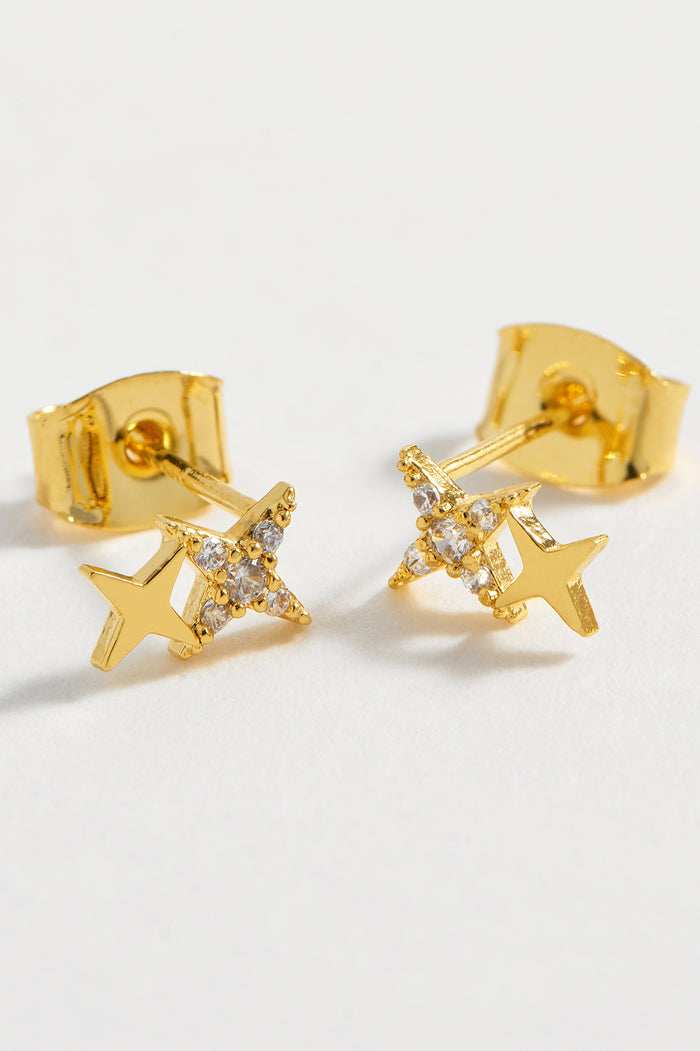 Estella Bartlett Duo Star Studs Gold Plated