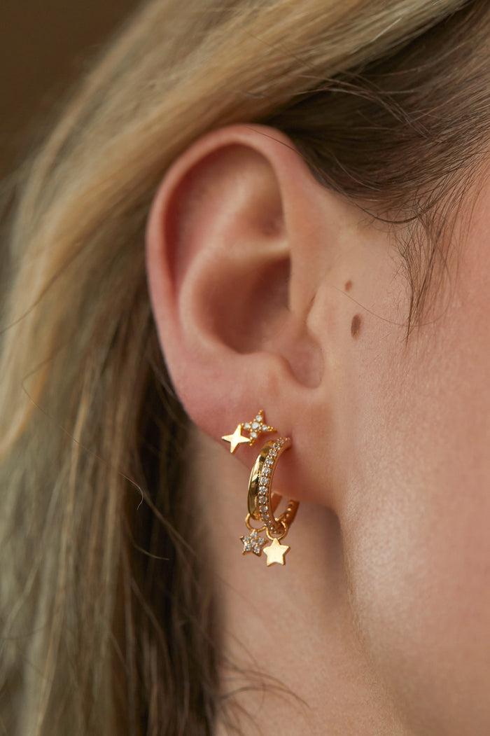 Estella Bartlett Duo Star Studs Gold Plated
