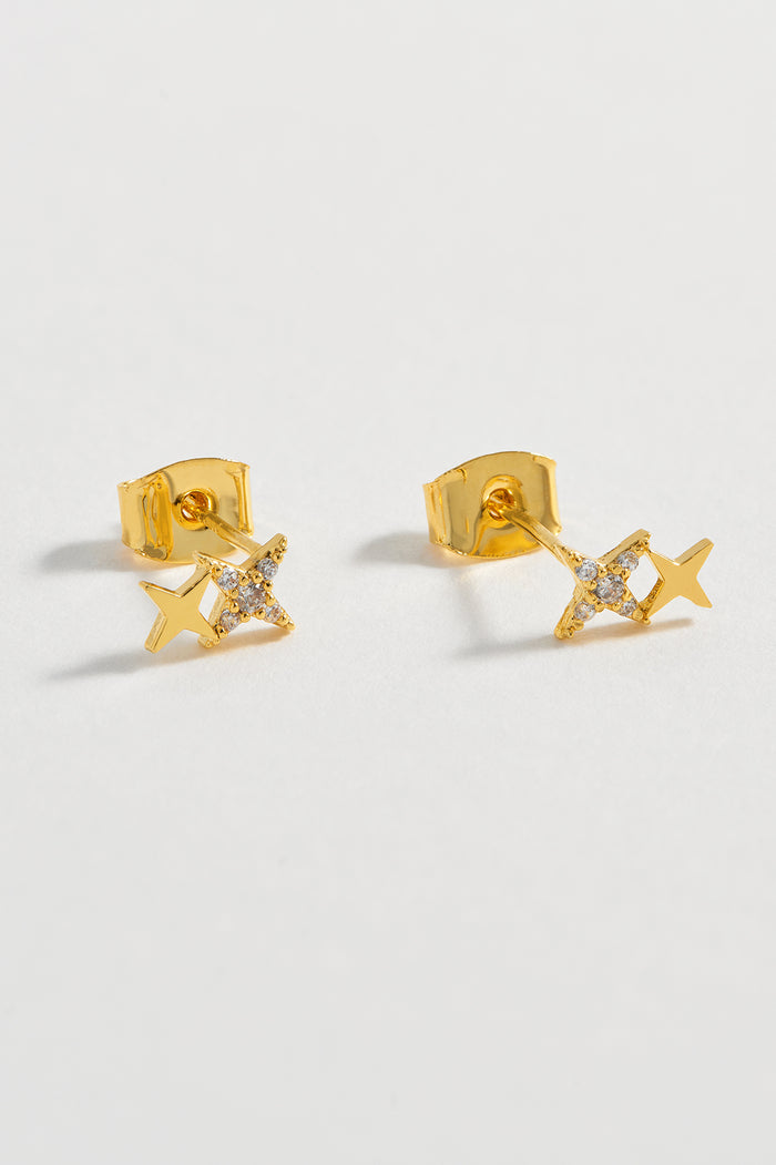 estella bartlett Duo Star Studs Gold Plated