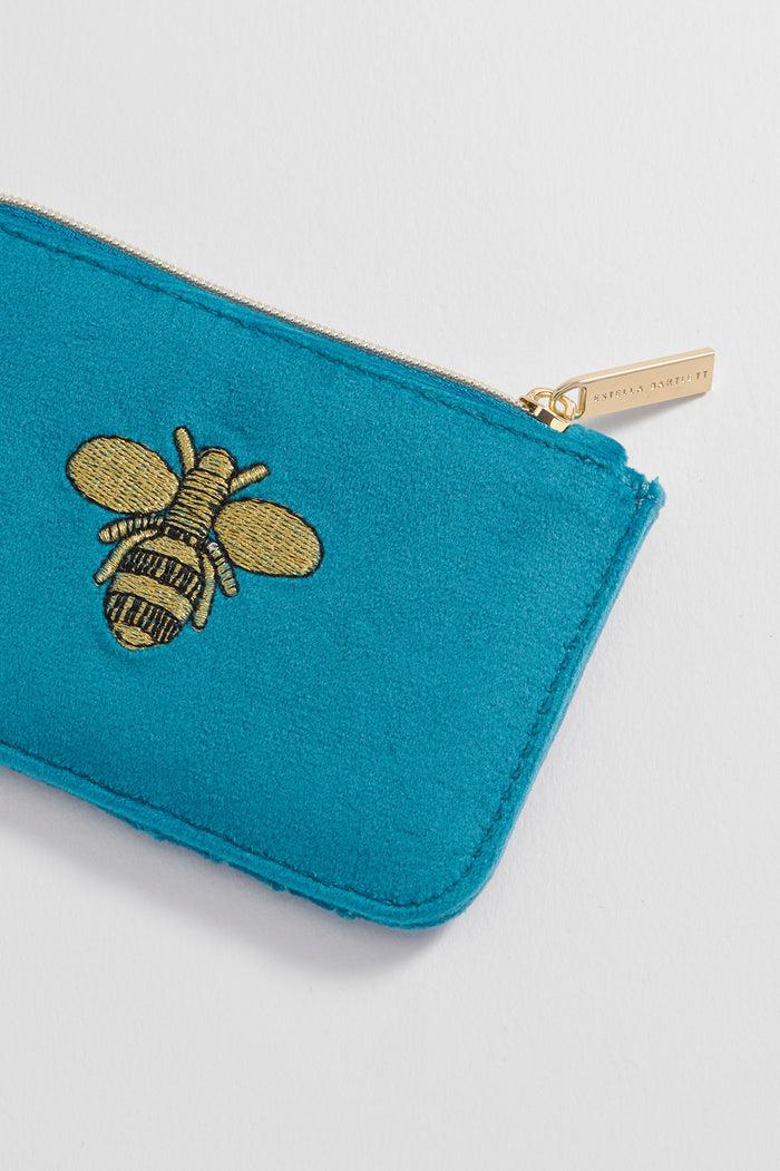 Estella Bartlett Embroidered Bee Card Purse Teal
