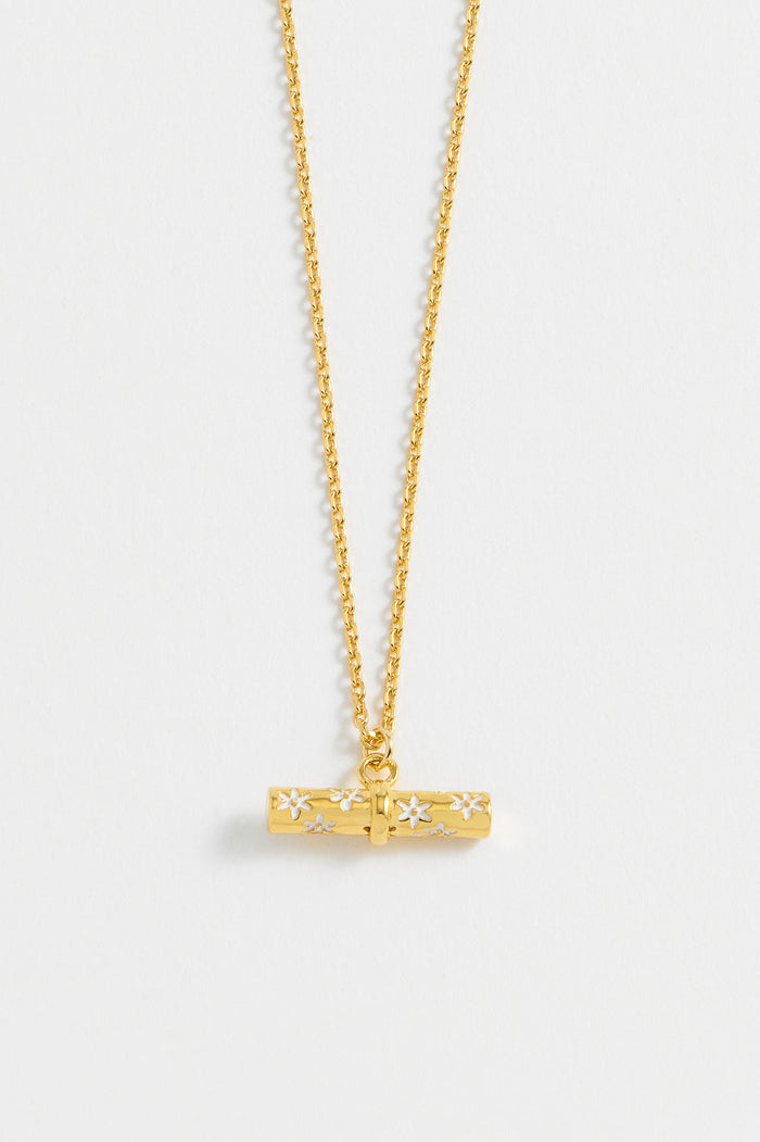 Estella Bartlett Floral T-Bar Necklace Gold Plated
