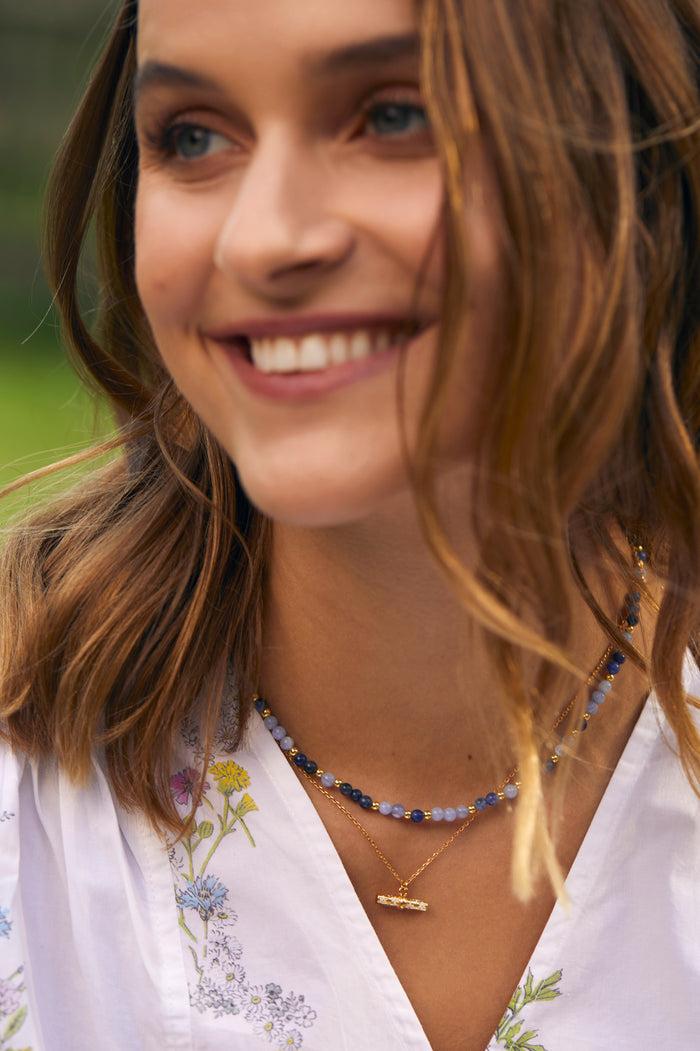 Estella Bartlett Floral T-Bar Necklace Gold Plated