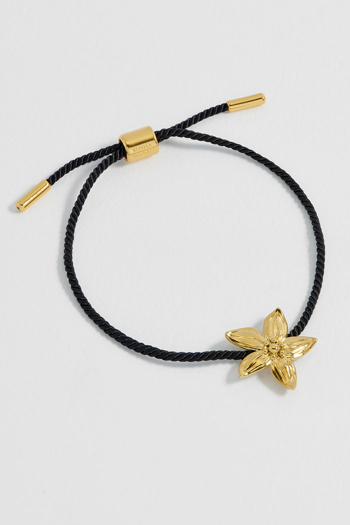 Estella Bartlett Flower Cord Bracelet Gold Plated