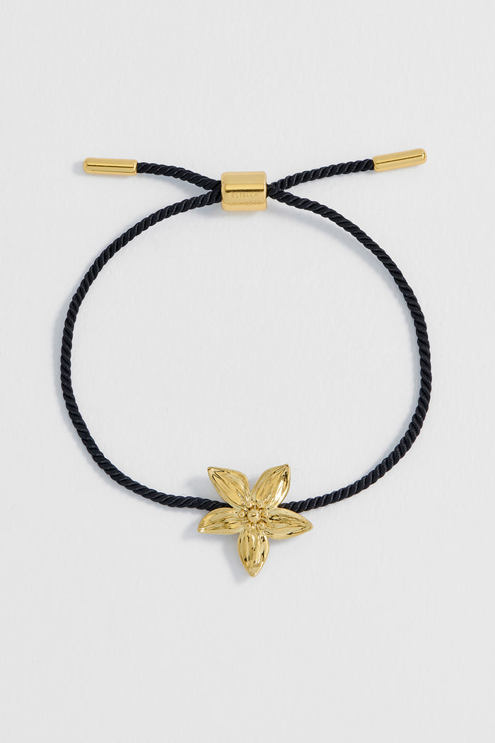 estella bartlett Flower Cord Bracelet Gold Plated