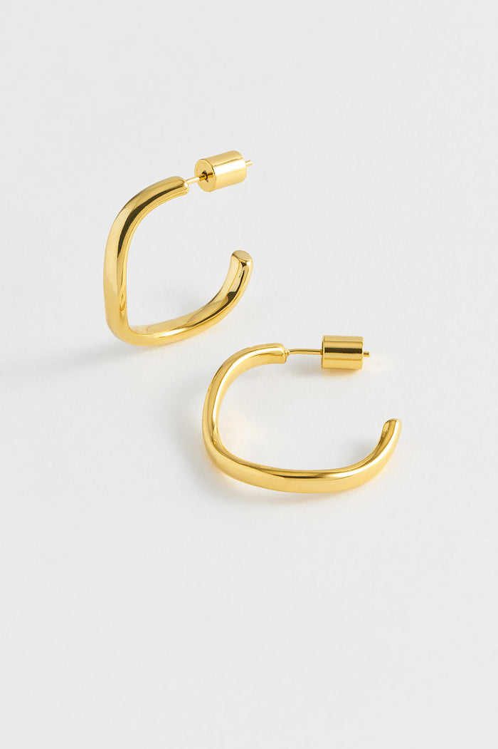 estella bartlett Gentle Wave Hoops Gold Plated