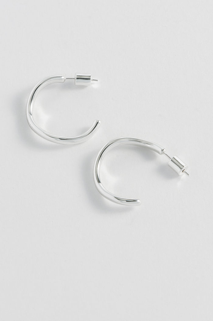 Estella Bartlett Gentle Wave Hoops Silver Plated