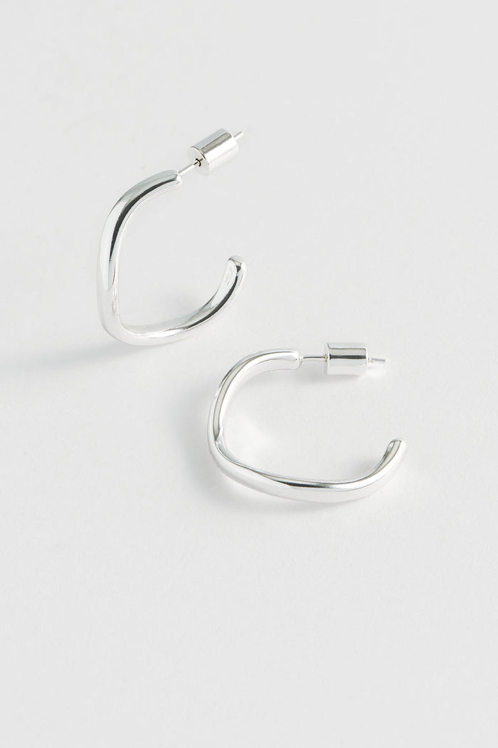 estella bartlett Gentle Wave Hoops Silver Plated