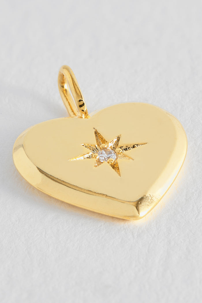 Estella Bartlett Heart CZ Charm Gold Plated
