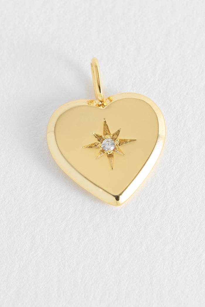 estella bartlett Heart CZ Charm Gold Plated
