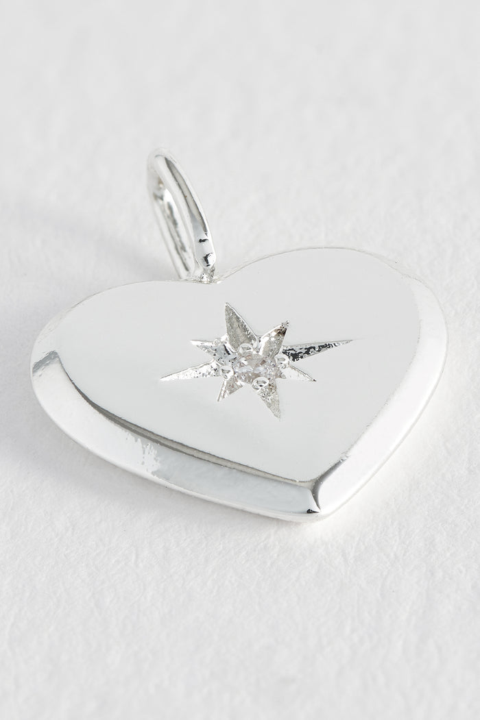 Estella Bartlett Heart CZ Charm Silver Plated