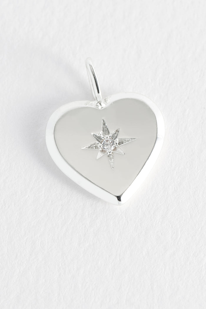 estella bartlett Heart CZ Charm Silver Plated