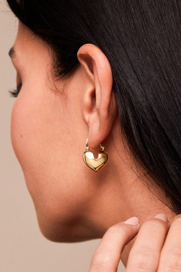 Estella Bartlett Heart Hinge Hoops Gold Plated