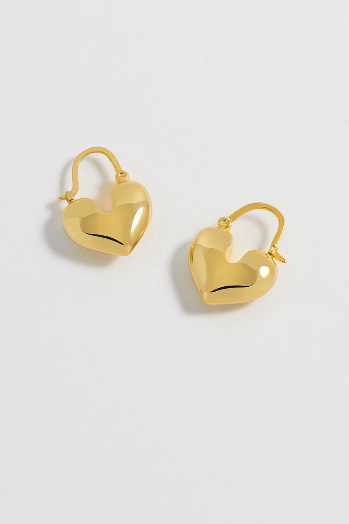 estella bartlett Heart Hinge Hoops Gold Plated