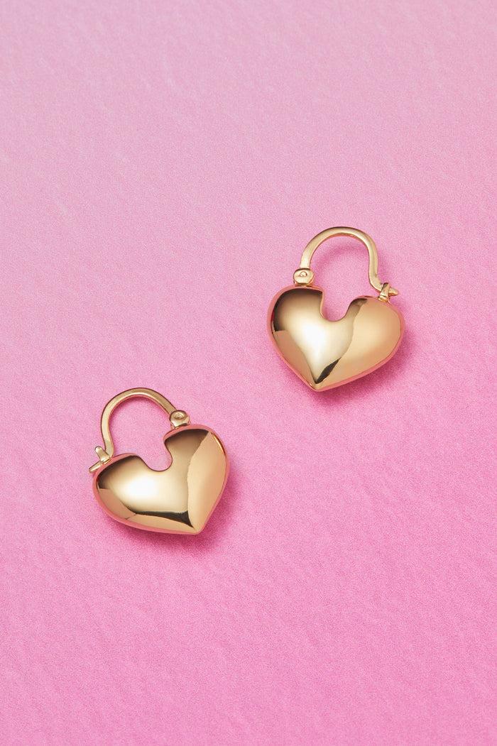 Estella Bartlett Heart Hinge Hoops Gold Plated
