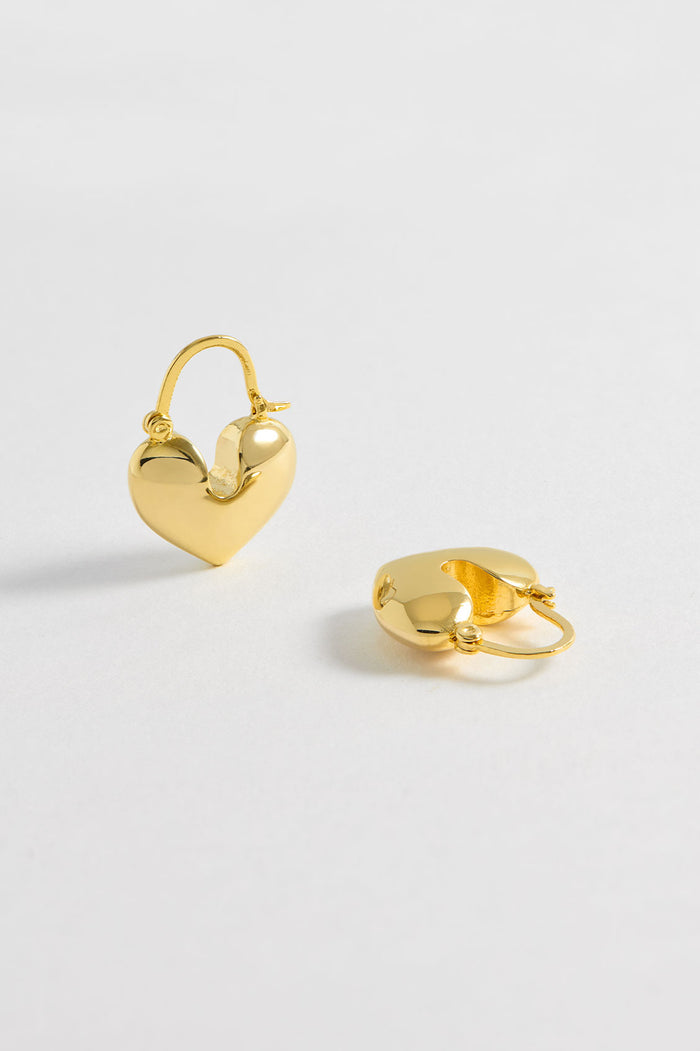 Estella Bartlett Heart Hinge Hoops Gold Plated