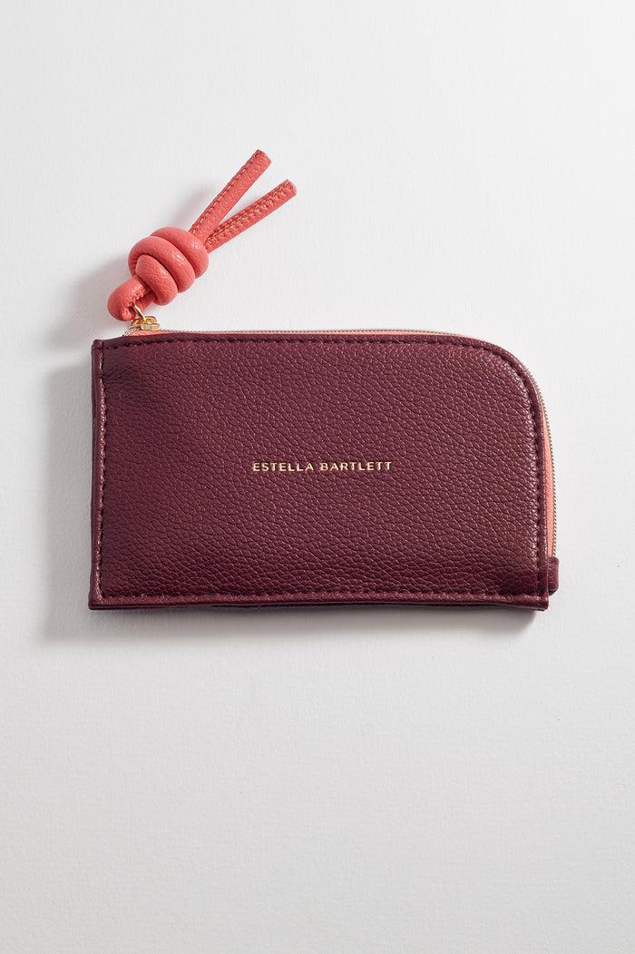 estella bartlett Knot Card Purse Burgundy