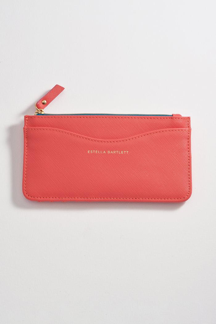 estella bartlett Large Card Purse Coral
