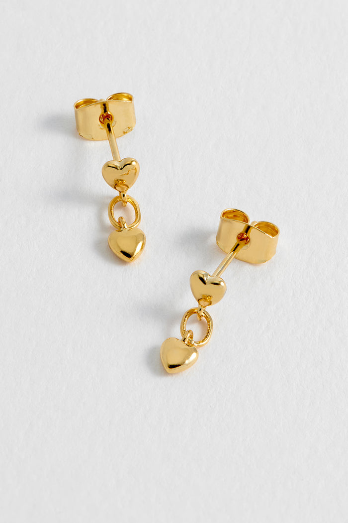 Estella Bartlett Linked Heart Studs Gold Plated