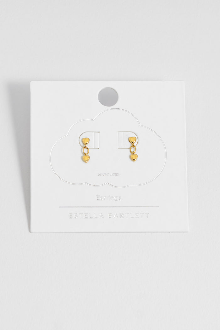 Estella Bartlett Linked Heart Studs Gold Plated