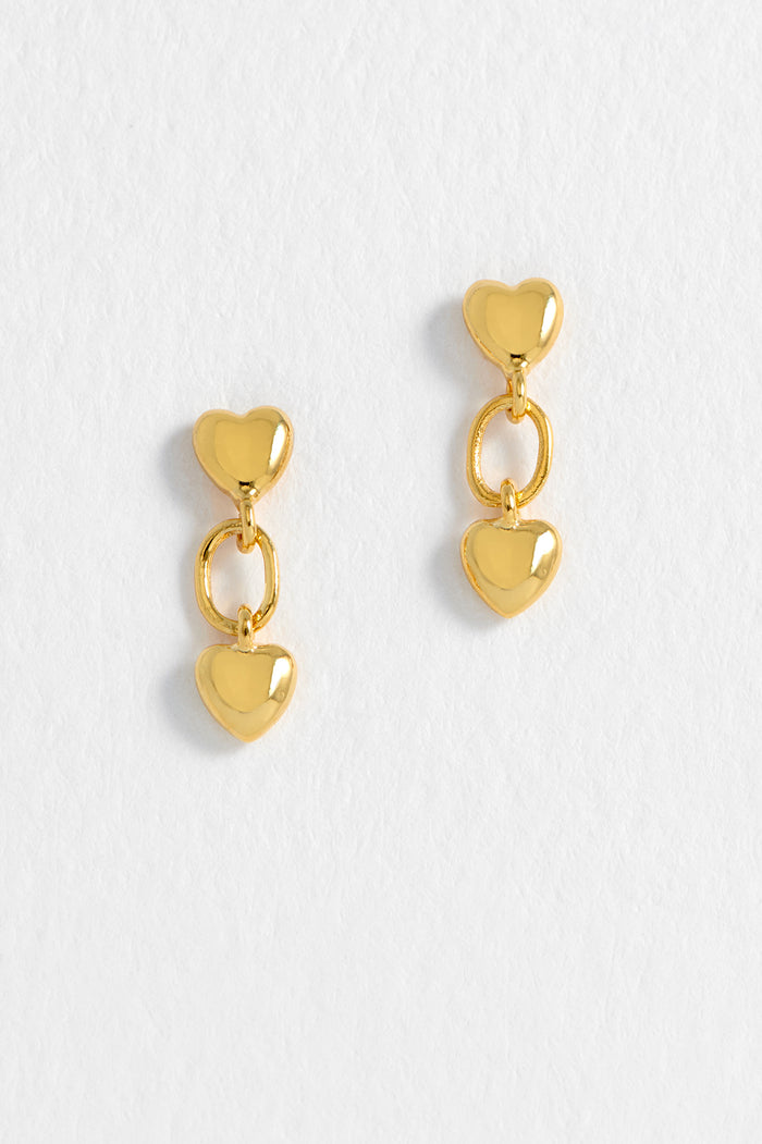 estella bartlett Linked Heart Studs Gold Plated