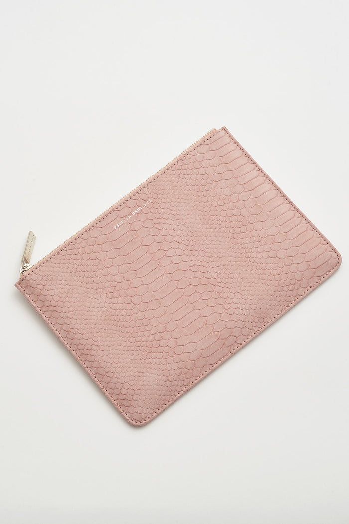 Estella Bartlett Medium Pouch Blush Snake-effect