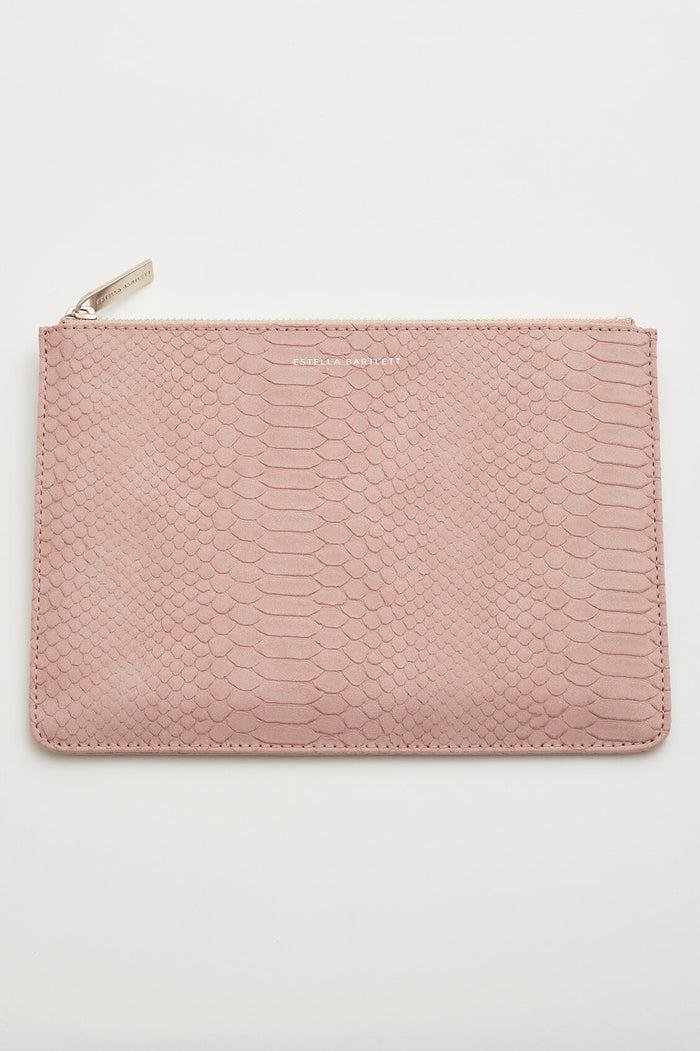 estella bartlett Medium Pouch Blush Snake-effect