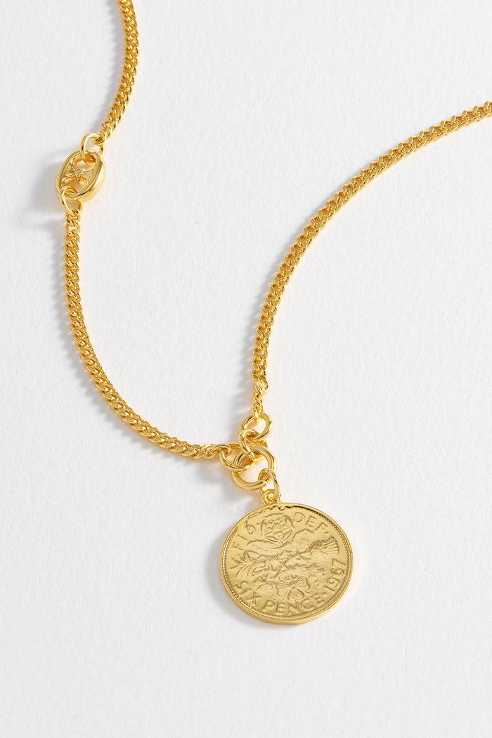 Estella Bartlett Men's Coin Necklace Gold Plated