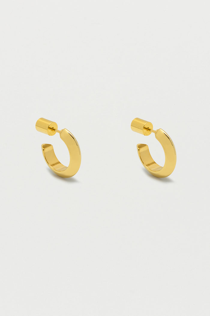 estella bartlett Mini Edge Hoops Gold Plated