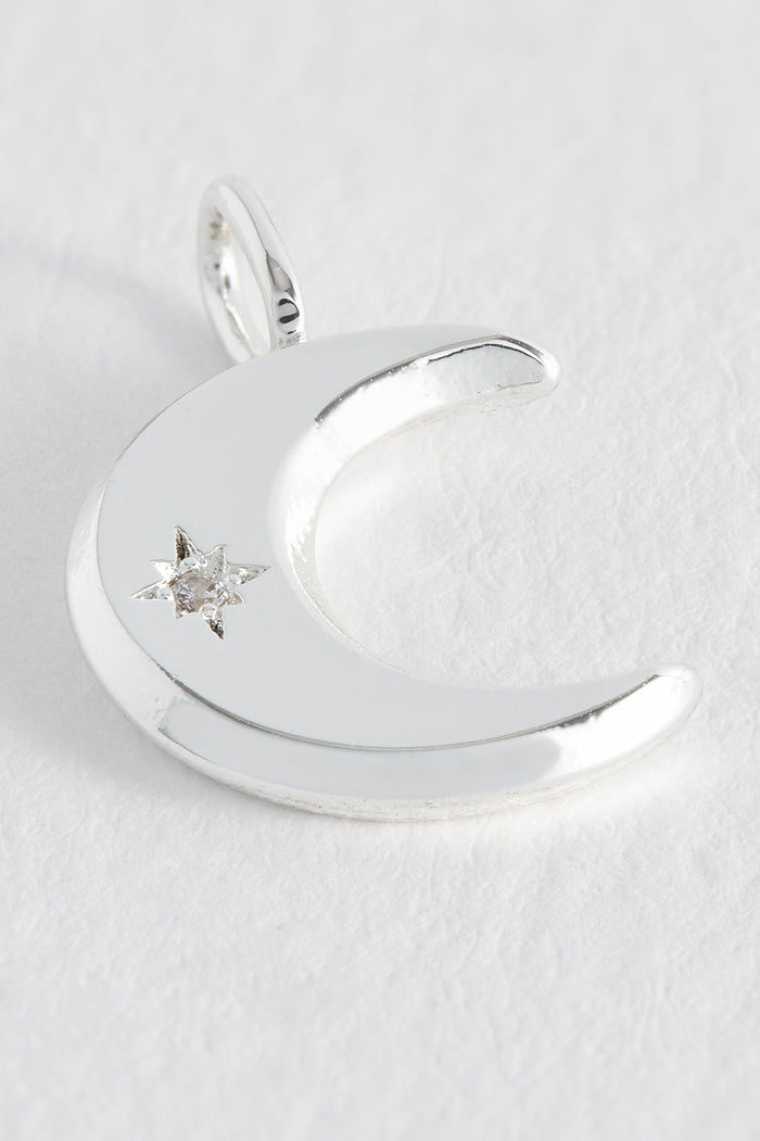 Estella Bartlett Moon CZ Charm Silver Plated