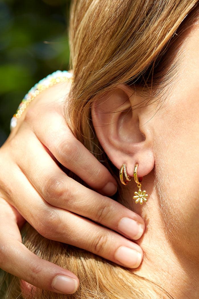 Estella Bartlett Pave Curl Hoops Gold Plated