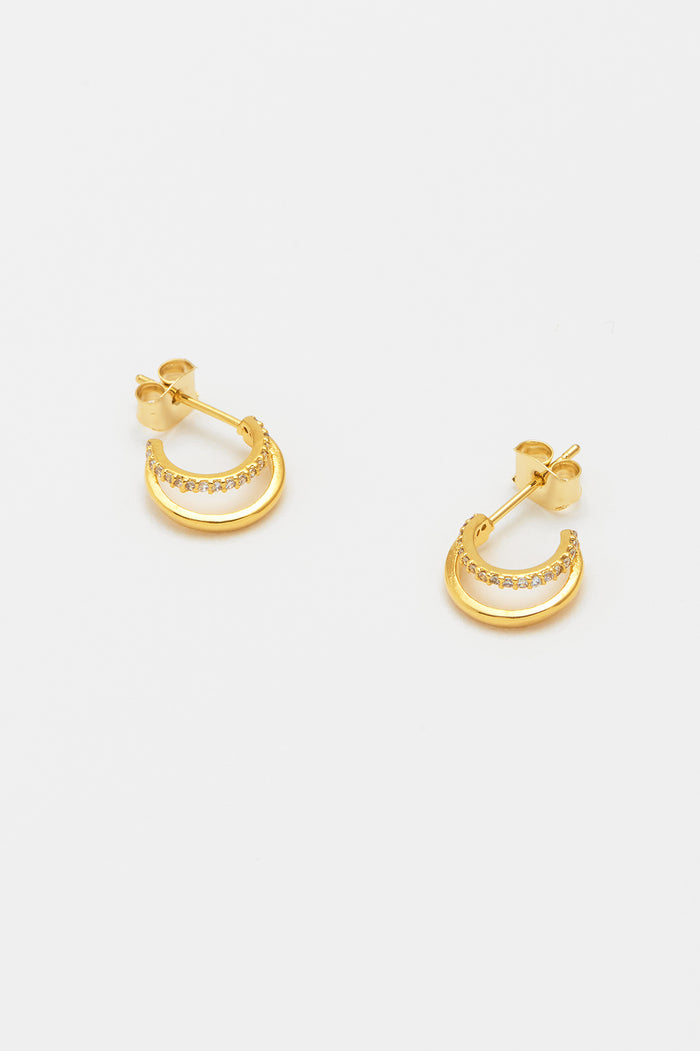 estella bartlett Pave Curl Hoops Gold Plated