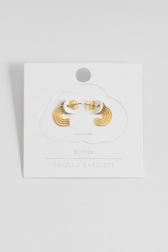 Estella Bartlett Rainbow Hoop Earrings Gold Plated