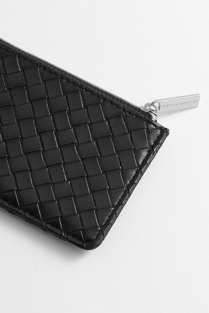 Estella Bartlett Rectangle Card Purse Black Weave