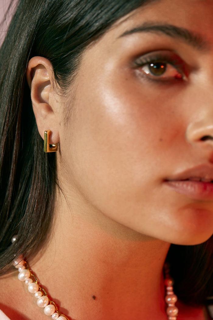 Estella Bartlett Square Hoops Gold Plated