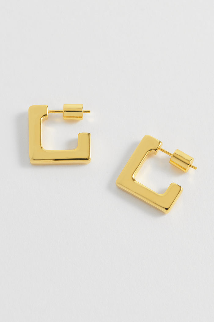 estella bartlett Square Hoops Gold Plated