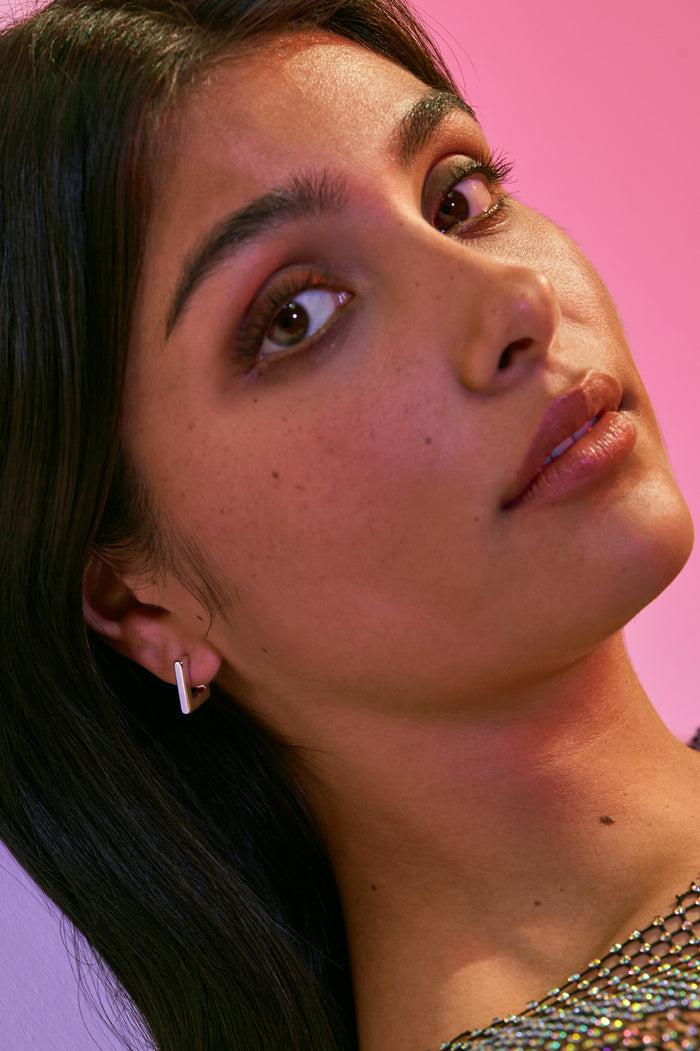 Estella Bartlett Square Hoops Silver Plated