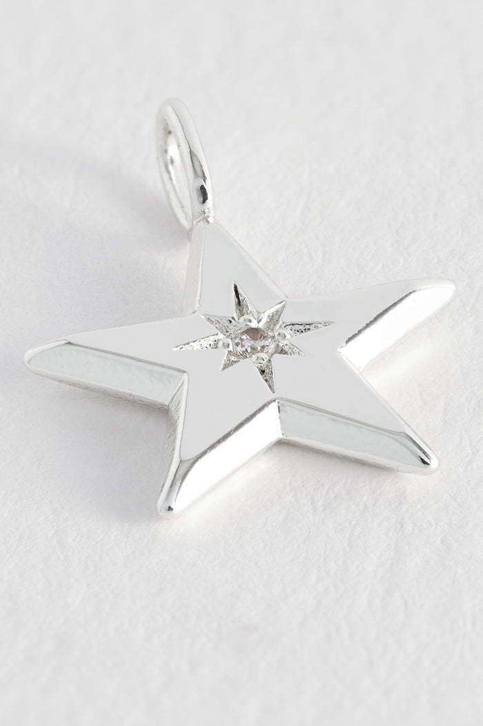 Estella Bartlett Star CZ Charm Silver Plated
