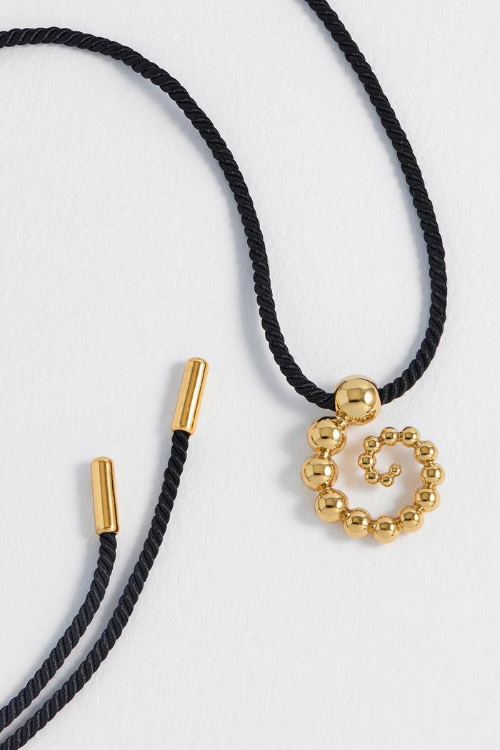 estella bartlett Swirl Cord Necklace Gold Plated