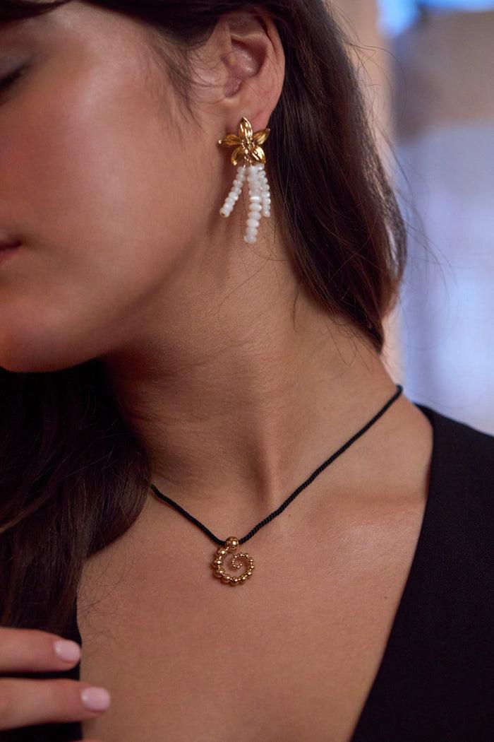 Estella Bartlett Swirl Cord Necklace Gold Plated